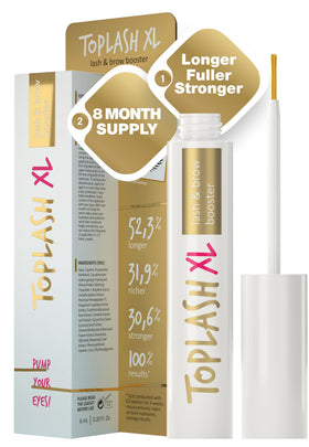 Toplash front packaging showing bottle and label, conveys brand quality