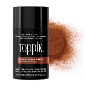 Toppik front packaging showing auburn 12g shaker and label for quick identification