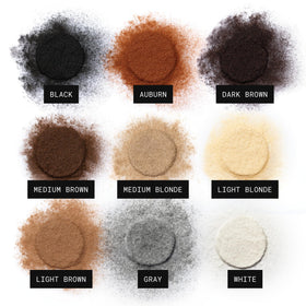 Root touch-up demo with Toppik auburn fibers matching color and concealing regrowth