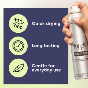 TOPPIK before and after parting showing concealed scalp and improved hair density