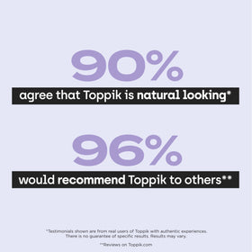 TOPPIK before and after comparison highlighting visible fullness improvement