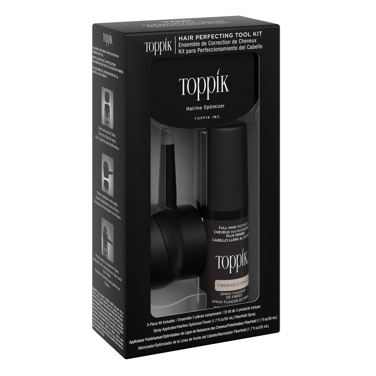 TOPPIK hairline optimizer close-up highlighting tool detail for natural hairline blending