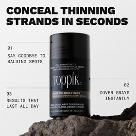 TOPPIK fiber texture close-up illustrating natural keratin-like finish