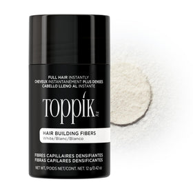 TOPPIK front packaging white 12g shows compact bottle and clear label benefit