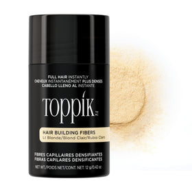 Toppik light blonde jar front view showing product and instant fuller look