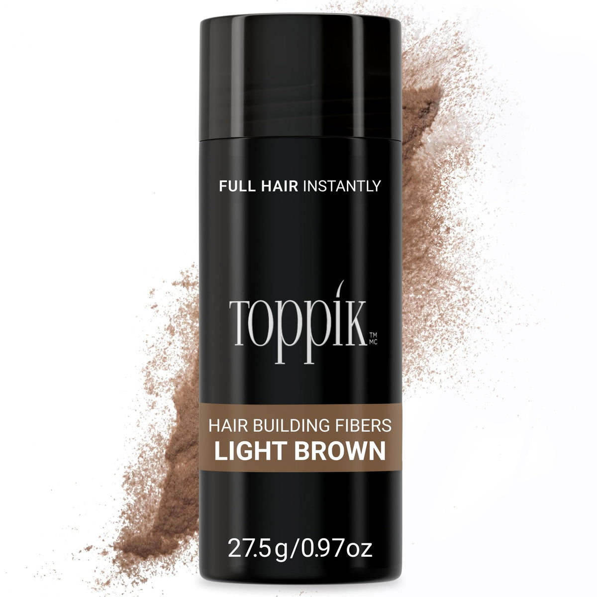 Toppik front packaging showing Light Brown bottle and label for easy identification