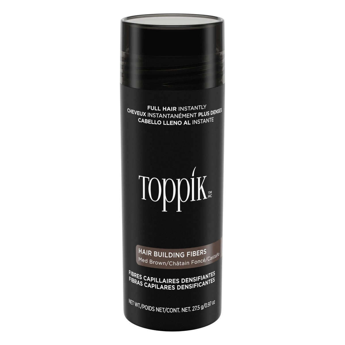 Toppik medium brown front package showing product and label for easy selection