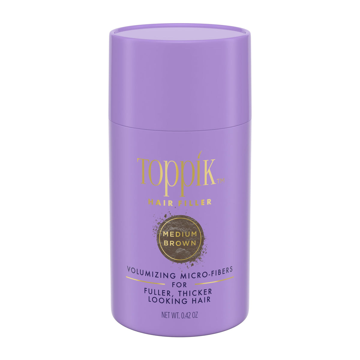 TOPPIK medium brown front packaging showing product and label benefits