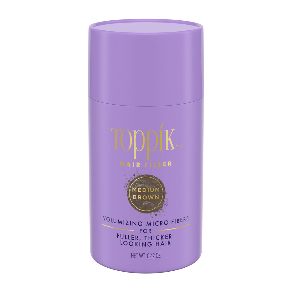 TOPPIK medium brown front packaging showing product and label benefits