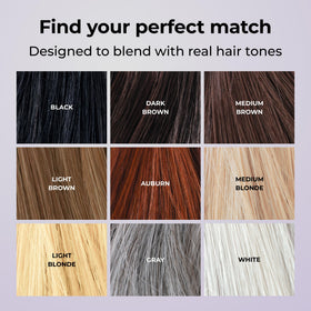 Toppik used for root touch-up showing matched color blending and seamless benefit