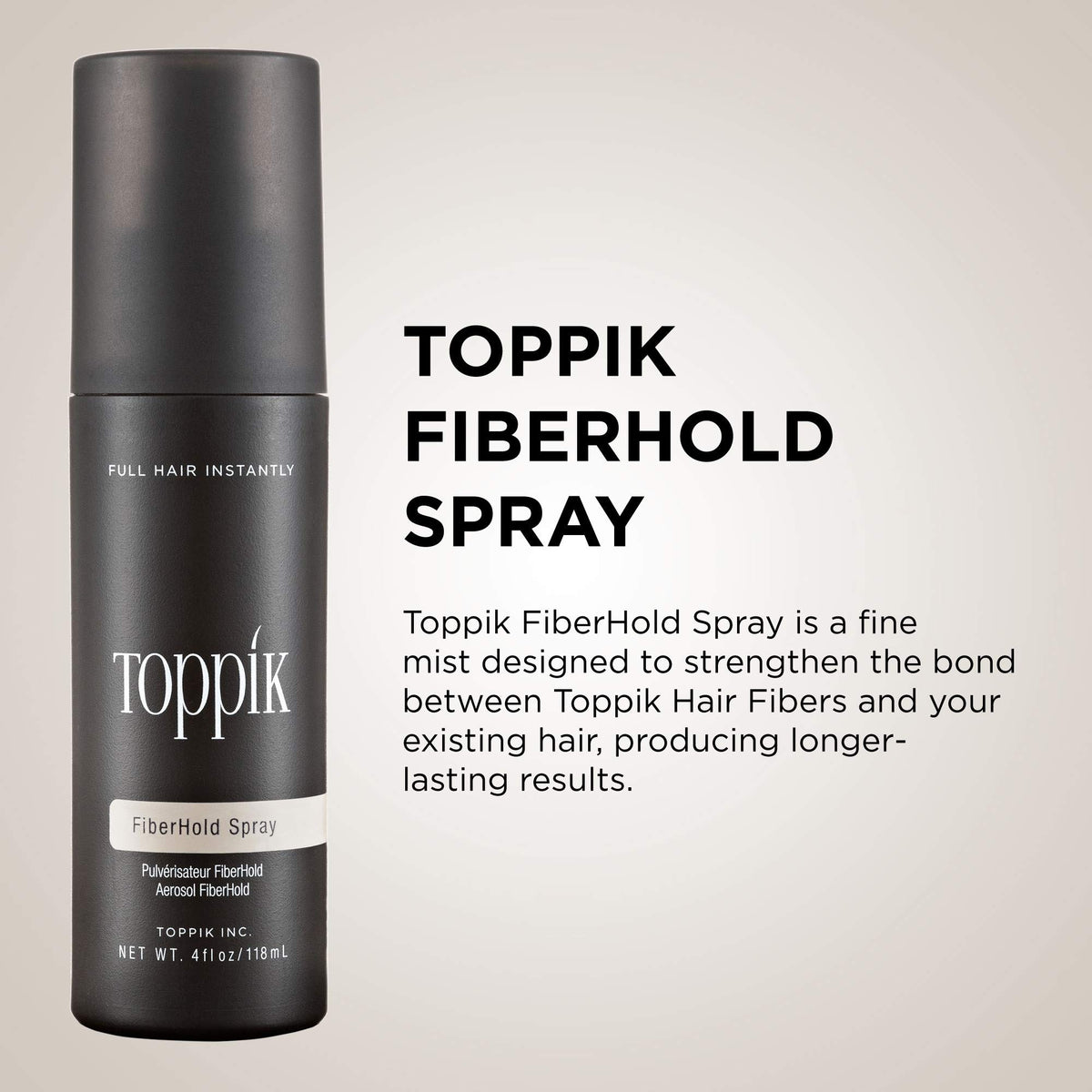 TOPPIK visible spray texture mid-air demonstrating fast-drying lightweight mist