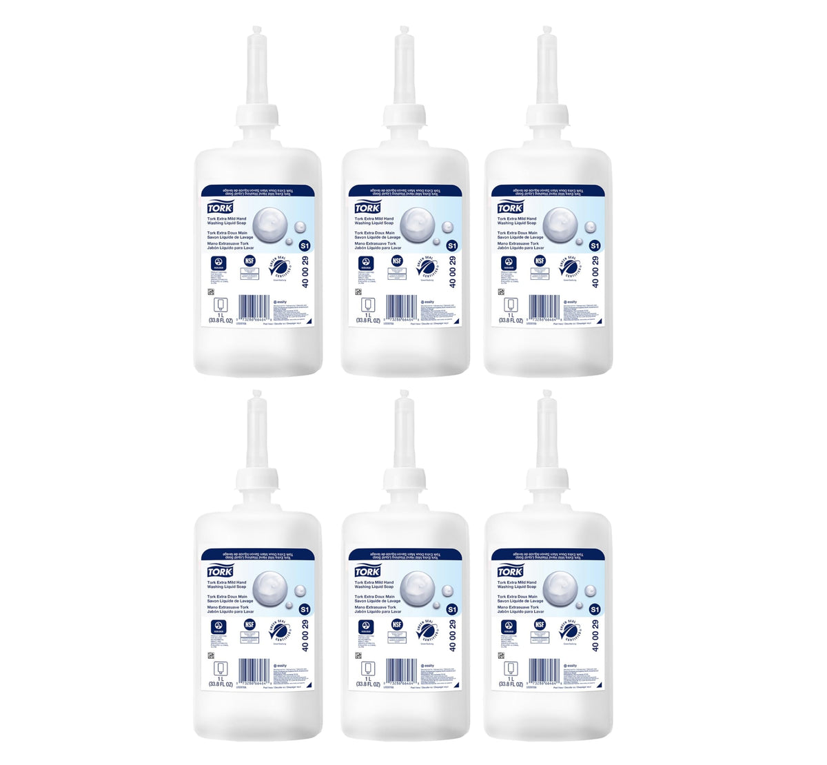 Tork extra mild front packaging showing bottle and label for clear identification and gentle benefit