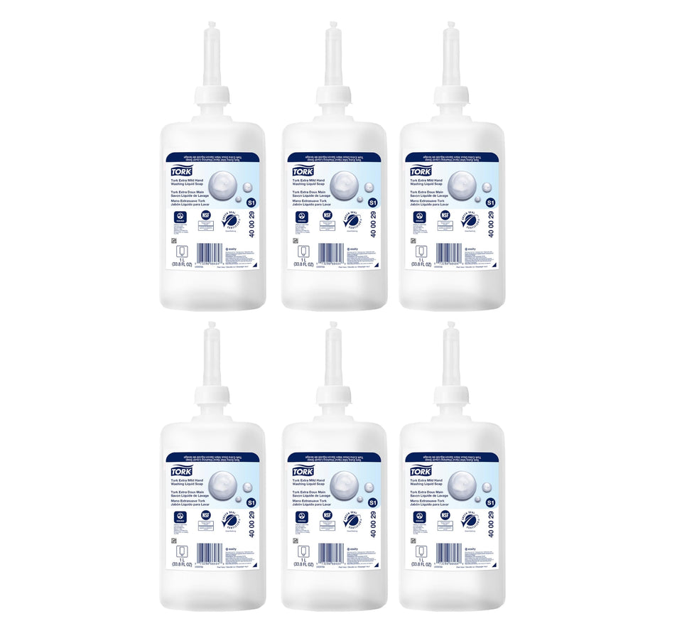 Tork extra mild front packaging showing bottle and label for clear identification and gentle benefit