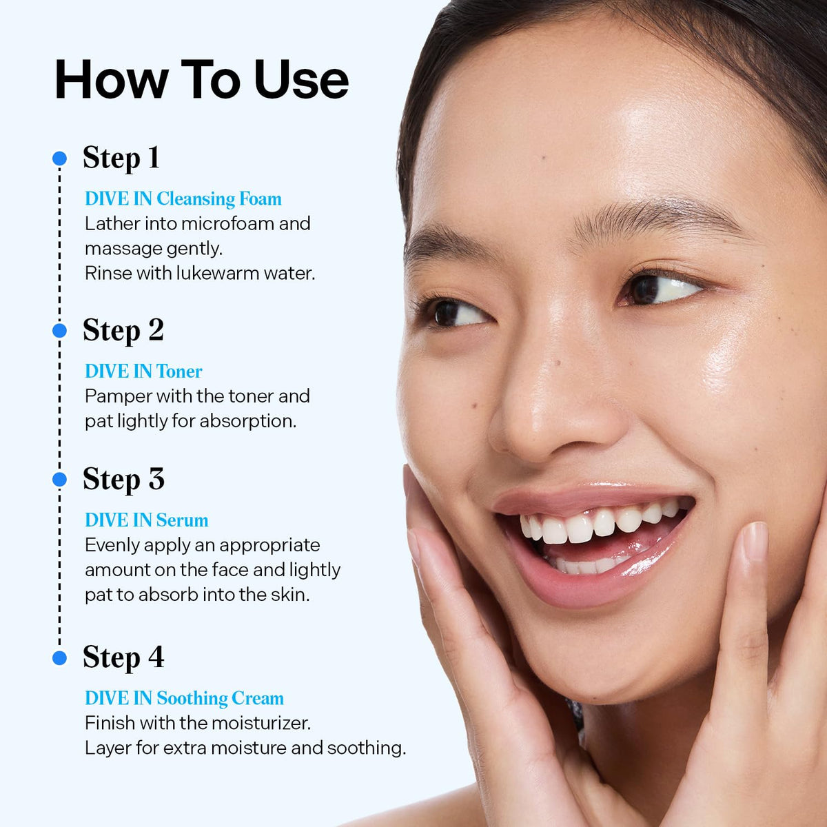 Torriden all four products staged to illustrate complete daily regimen