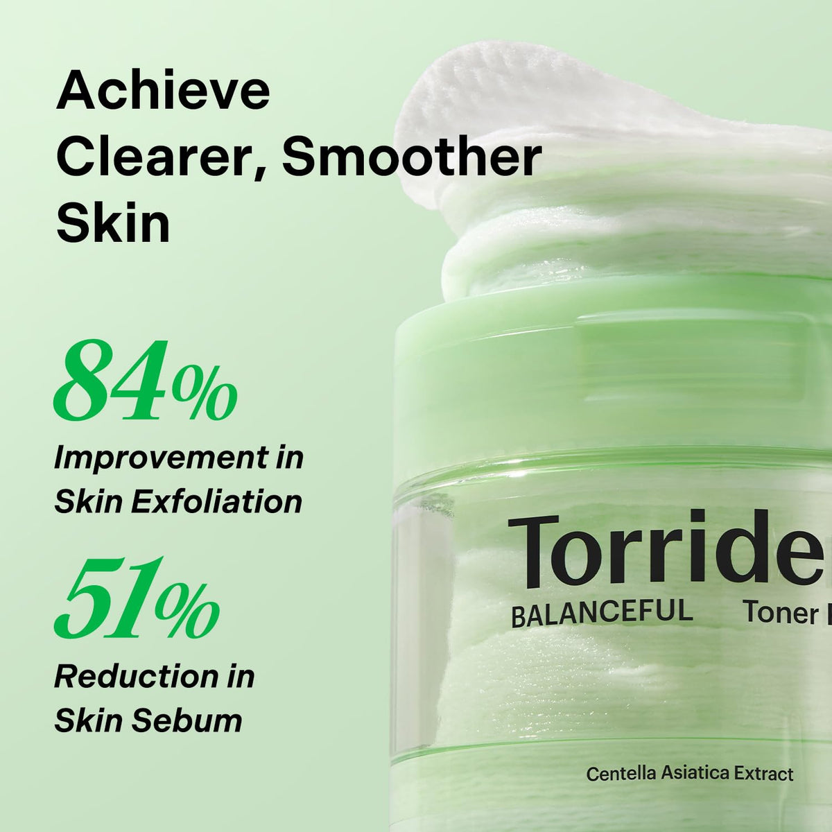 Torriden ingredient label closeup highlighting 5D CICA and gentle acids benefit