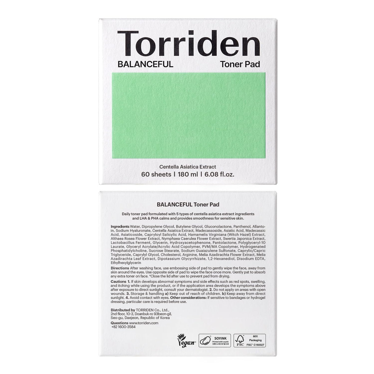 Torriden packaging details showing recycled materials and clean beauty benefit