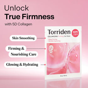 Torriden gel mask close-up texture highlighting embossing and fit benefit