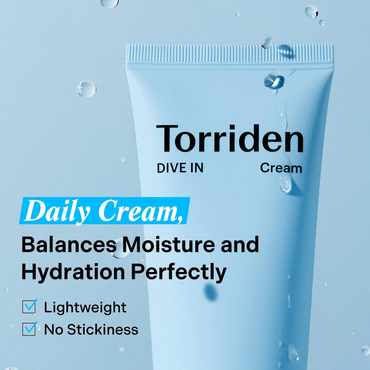 Torriden cream close-up showing smooth texture for quick absorption