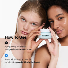 Torriden placed on bathroom shelf in nighttime routine demonstrating calming use