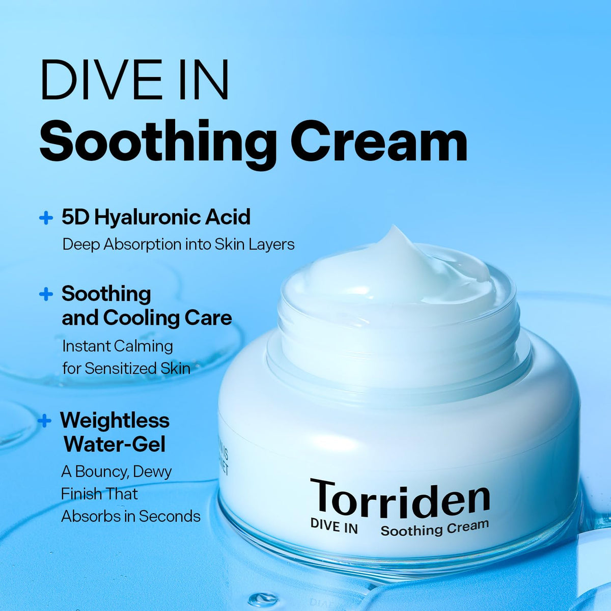 Torriden open jar texture close-up highlighting bouncy gel-cream moisture