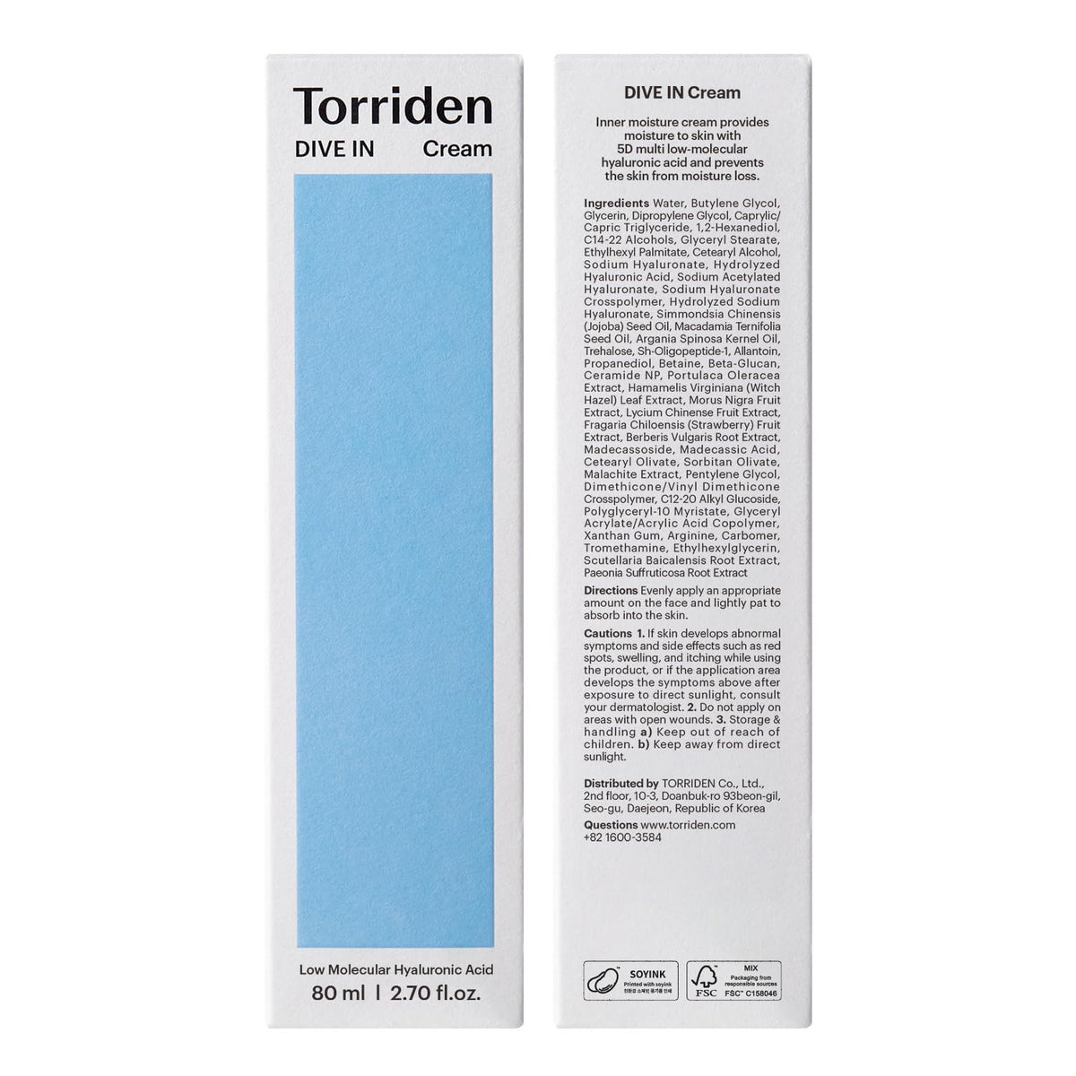 Torriden recycled packaging detail highlighting sustainable materials benefit