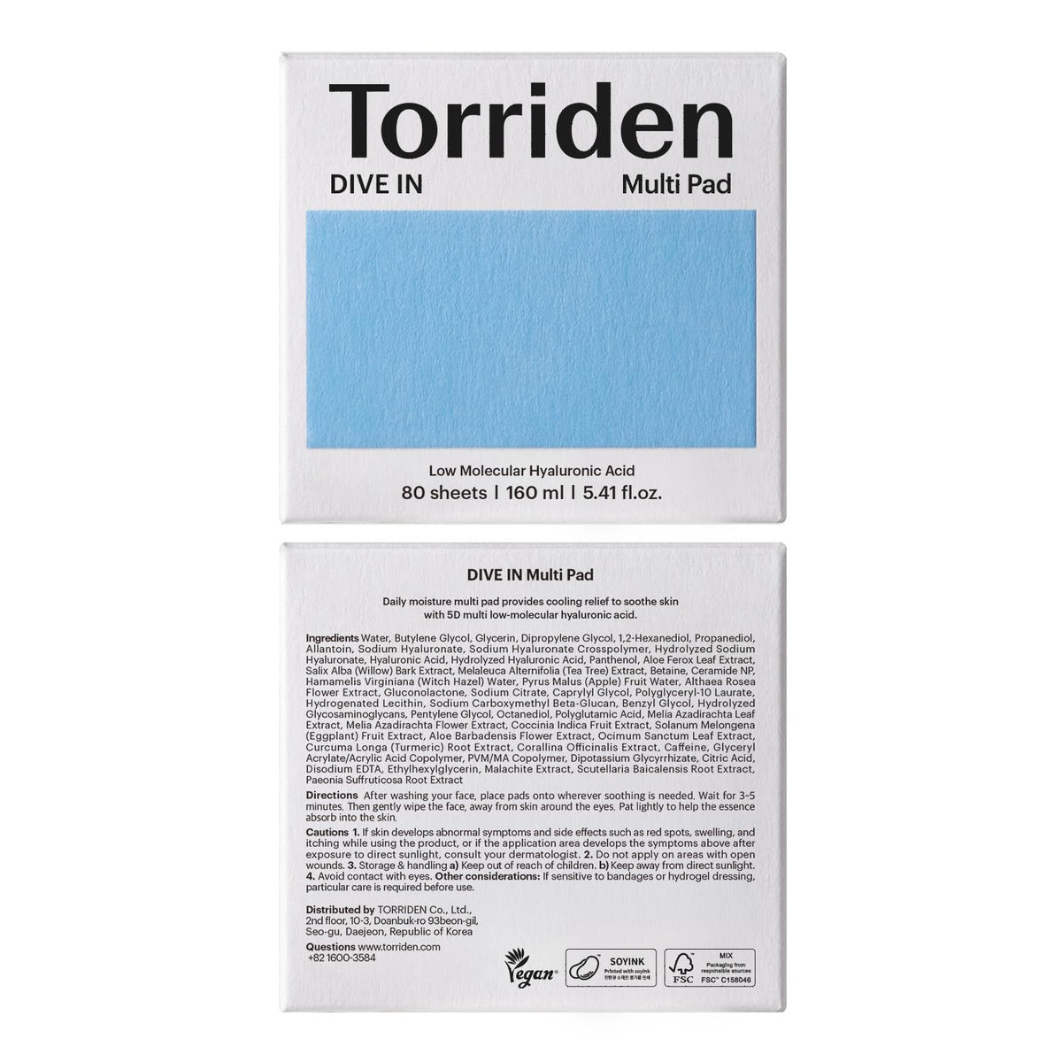 Torriden recyclable packaging detail emphasizing sustainable materials