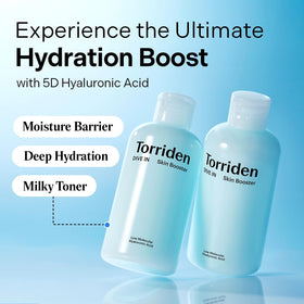 Torriden viscous texture pouring from bottle for deep hydration