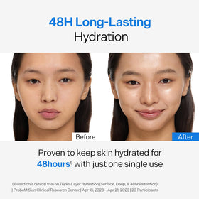 Hand applying Torriden serum to cheek demonstrating makeup‑prep benefit
