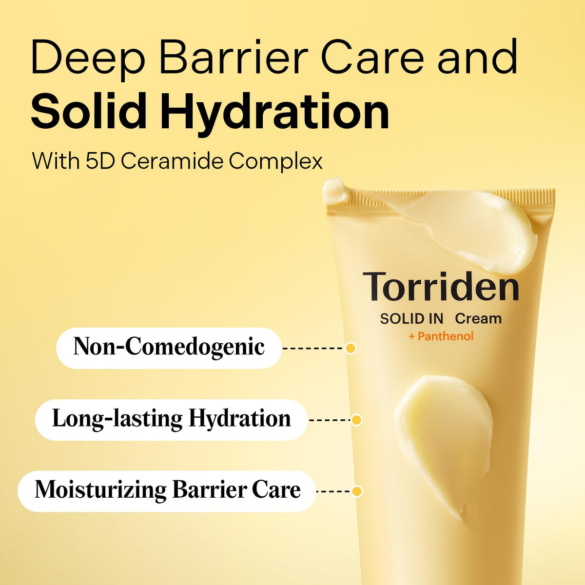 Torriden SOLID IN cream texture close-up illustrating silky hydration