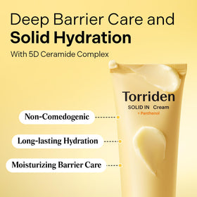 Torriden SOLID IN cream texture close-up illustrating silky hydration