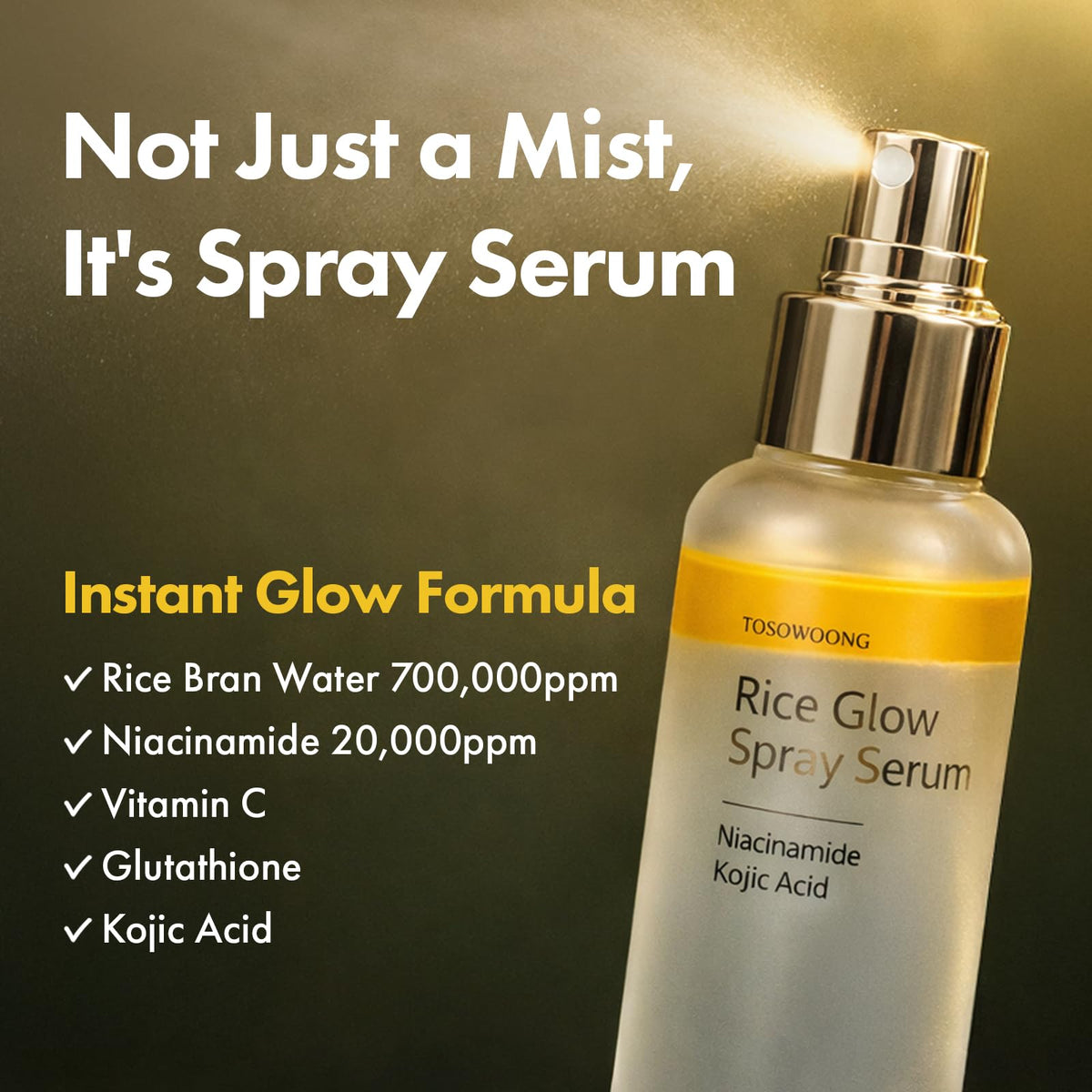 TOSOWOONG nozzle spraying fine mist for instant hydration