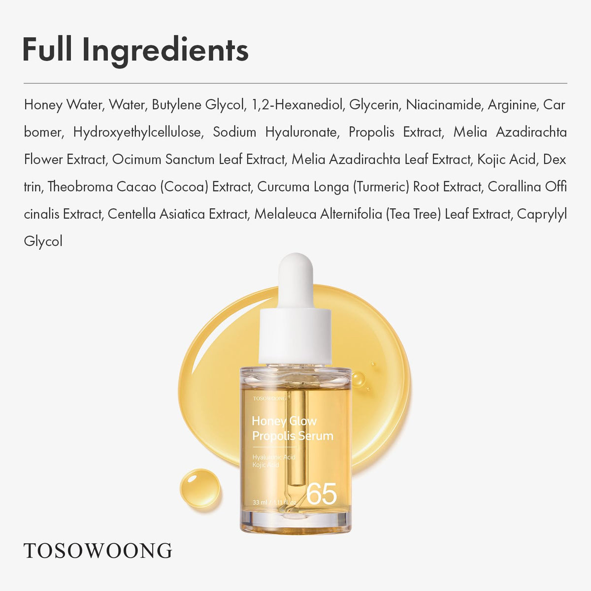 TOSOWOONG bottle beside common object showing 33ml travel-friendly size benefit