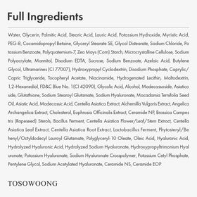 TOSOWOONG cleanser on bathroom shelf to suggest daily skincare routine