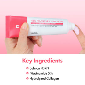 TOSOWOONG label close-up highlighting niacinamide and salmon DNA benefits