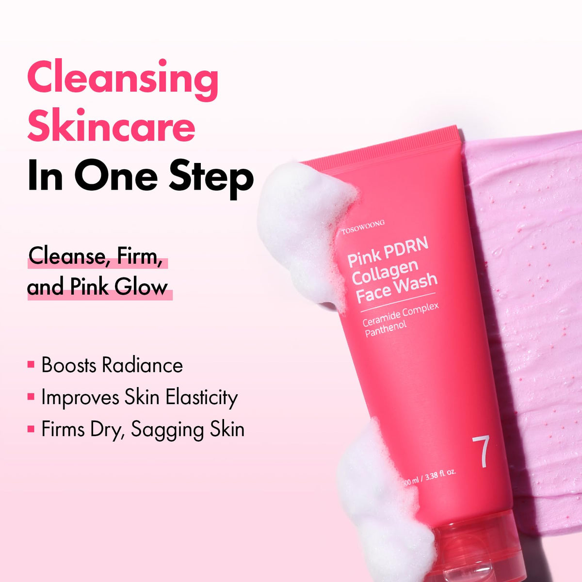 TOSOWOONG pink capsules close-up revealing texture and active release