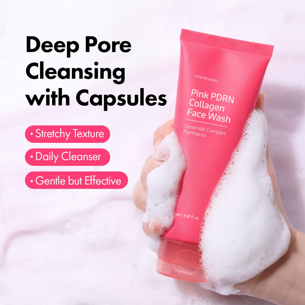 TOSOWOONG dispenser releasing creamy whip for easy application