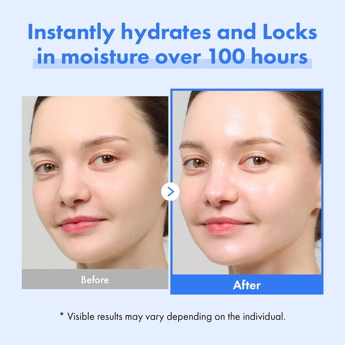 TOSOWOONG blue gel texture close-up illustrating lightweight moisturizing