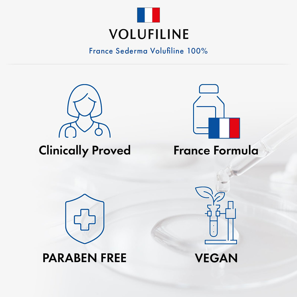 TOSOWOONG close-up label showing 100% Volufiline concentrate benefit