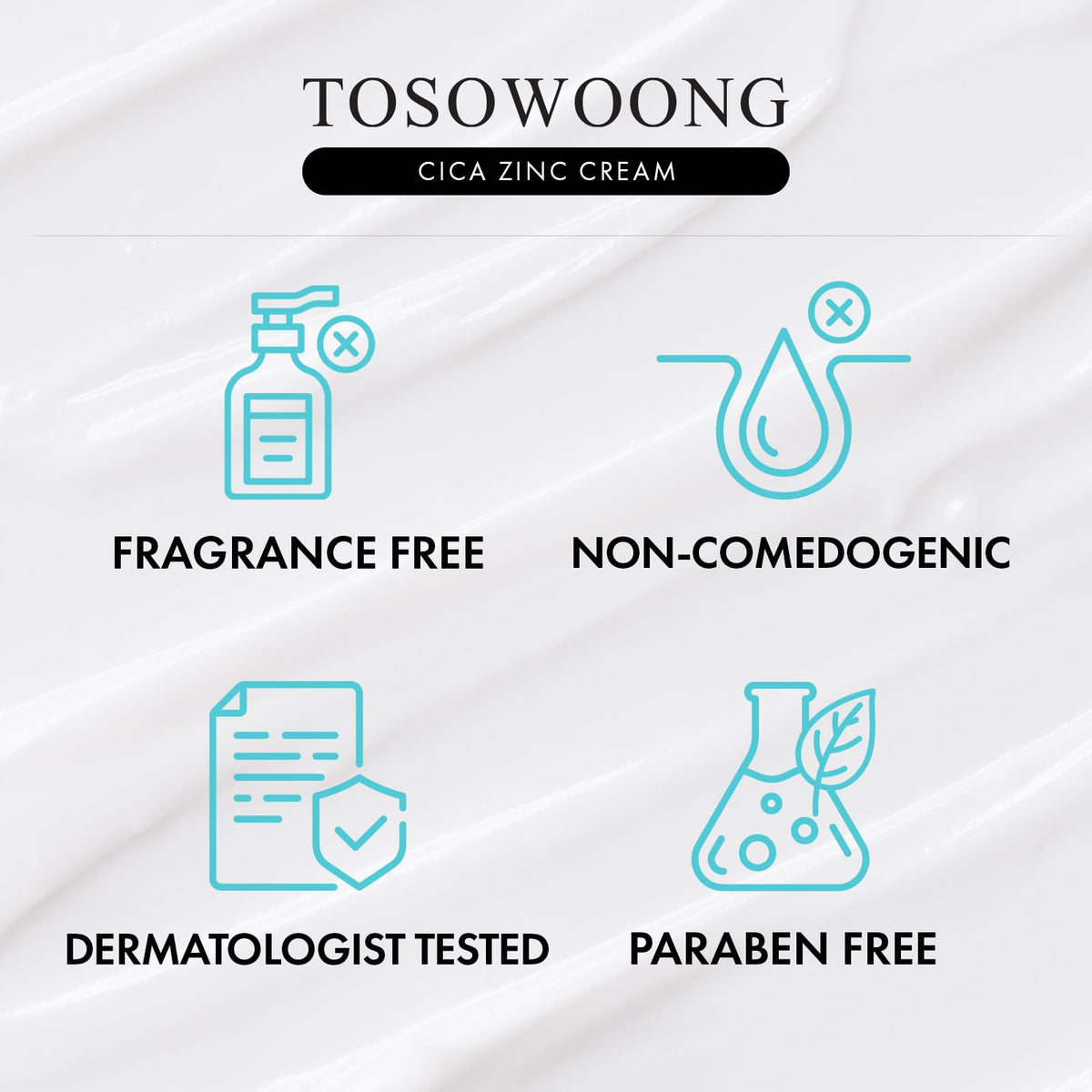 TOSOWOONG label close-up showing concentrated zinc content and clarity
