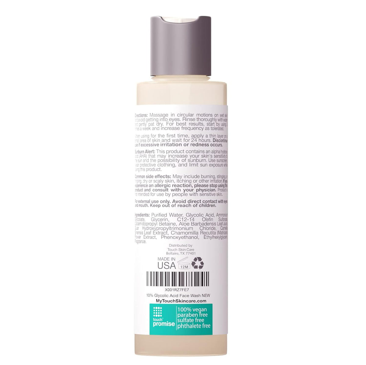 TOUCH bottle staged with skincare essentials for routine benefit