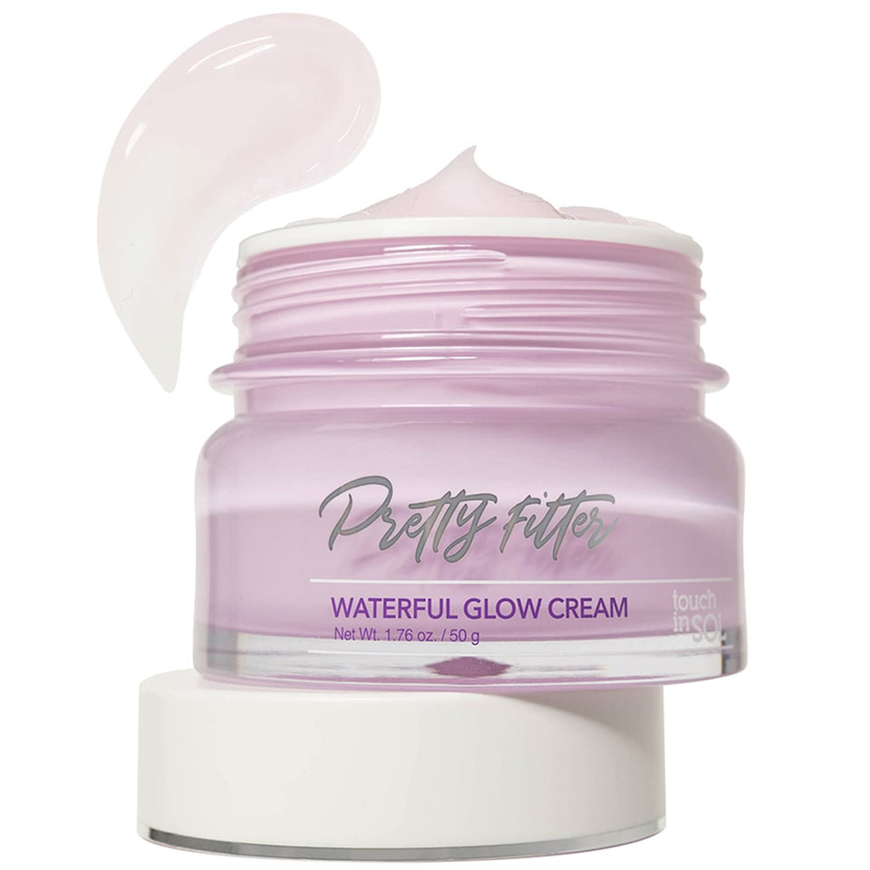 TOUCH IN SOL front jar showing product label and compact packaging benefit