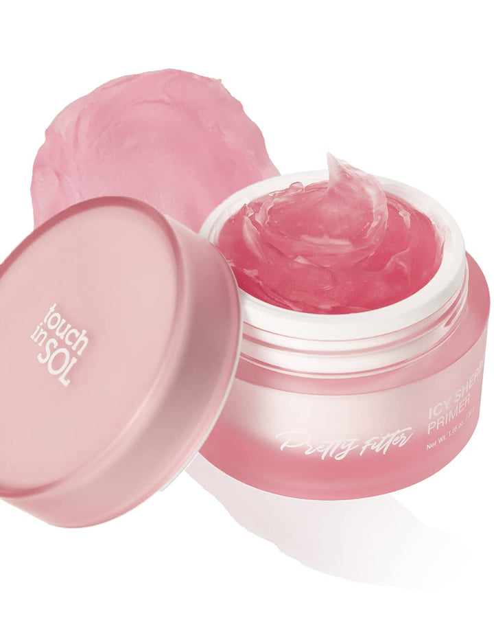 TOUCH IN SOL front packaging showing bottle benefit hydrating primer