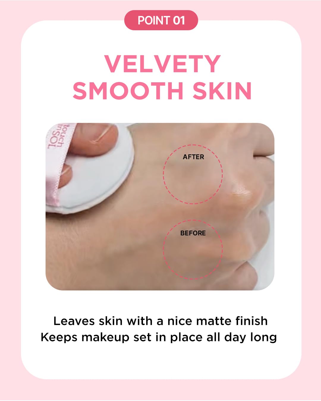 TOUCH IN SOL powder being applied with brush for precise mattifying control