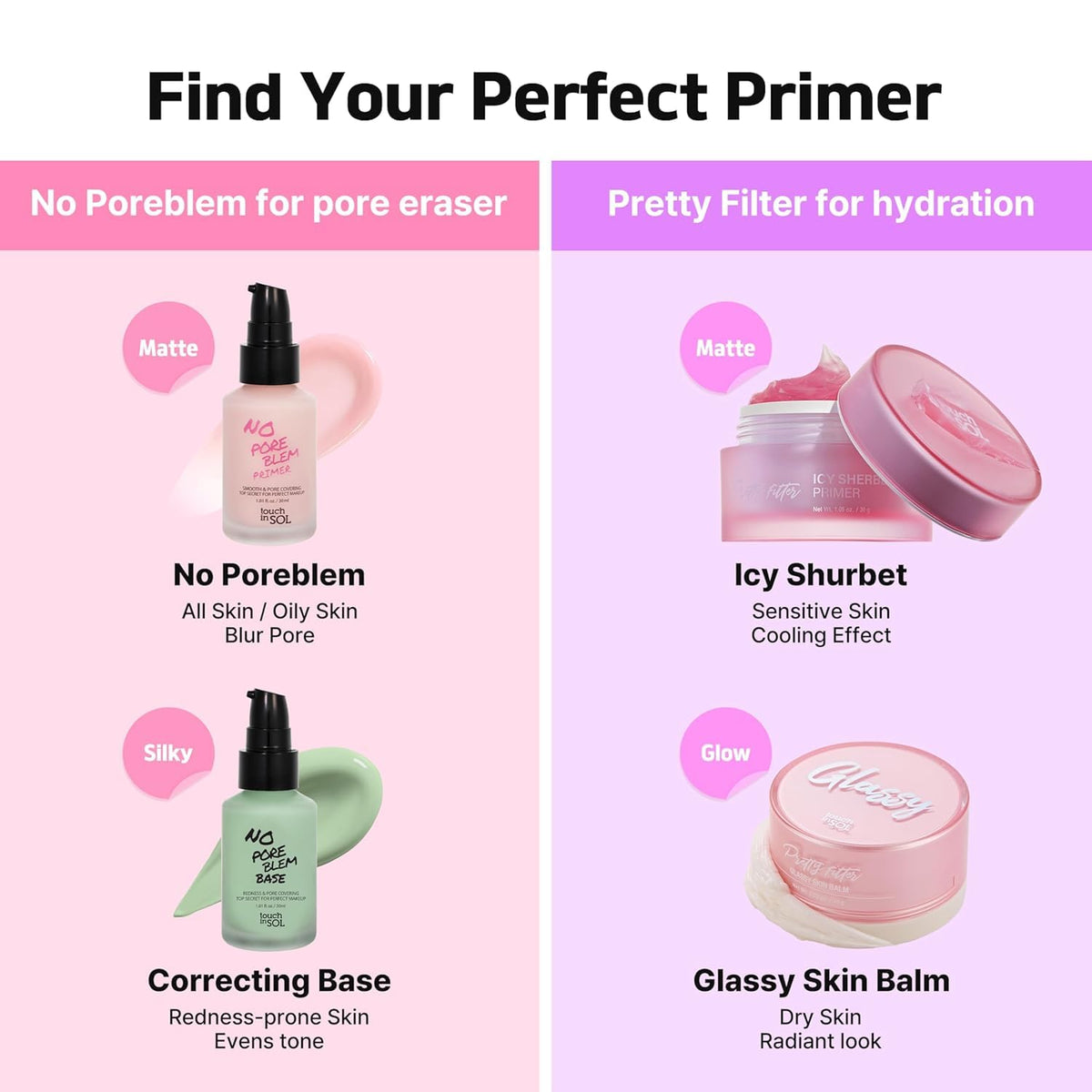 TOUCH IN SOL primer on vanity next to brushes for everyday routine