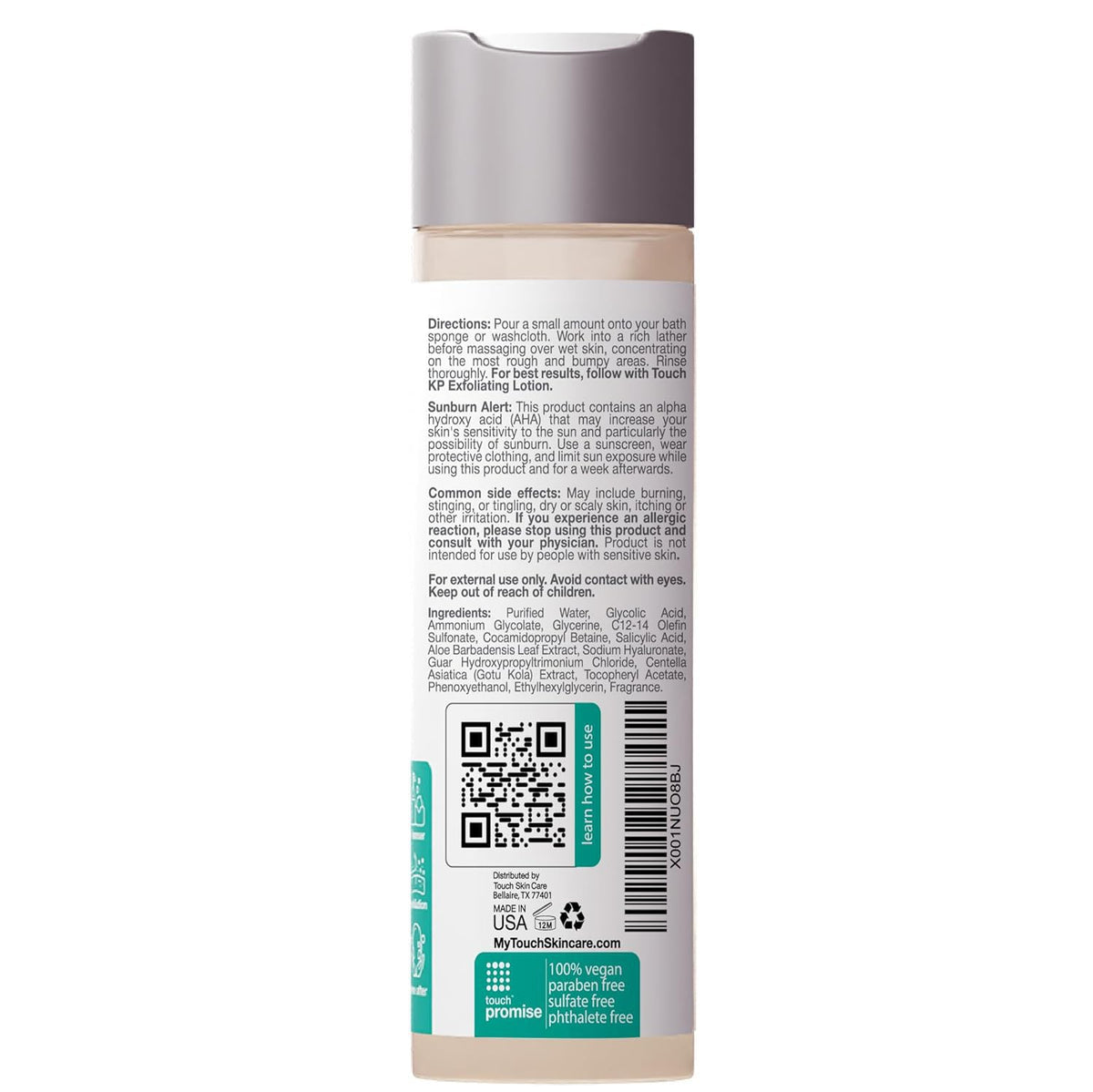 TOUCH gel texture close-up highlighting glycolic and hyaluronic blend for gentle exfoliation