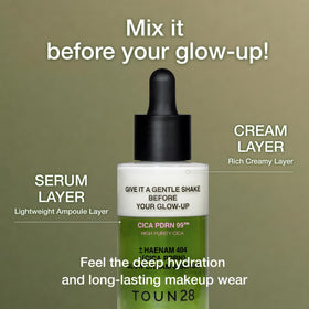 TOUN28 applied before foundation in a makeup-prep scene for smoother, longer-lasting makeup