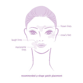 Toute Nuit patch applied to forehead showing smoothing benefit