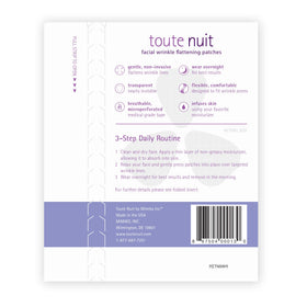 Toute Nuit patch applied to forehead demonstrating targeted wrinkle smoothing