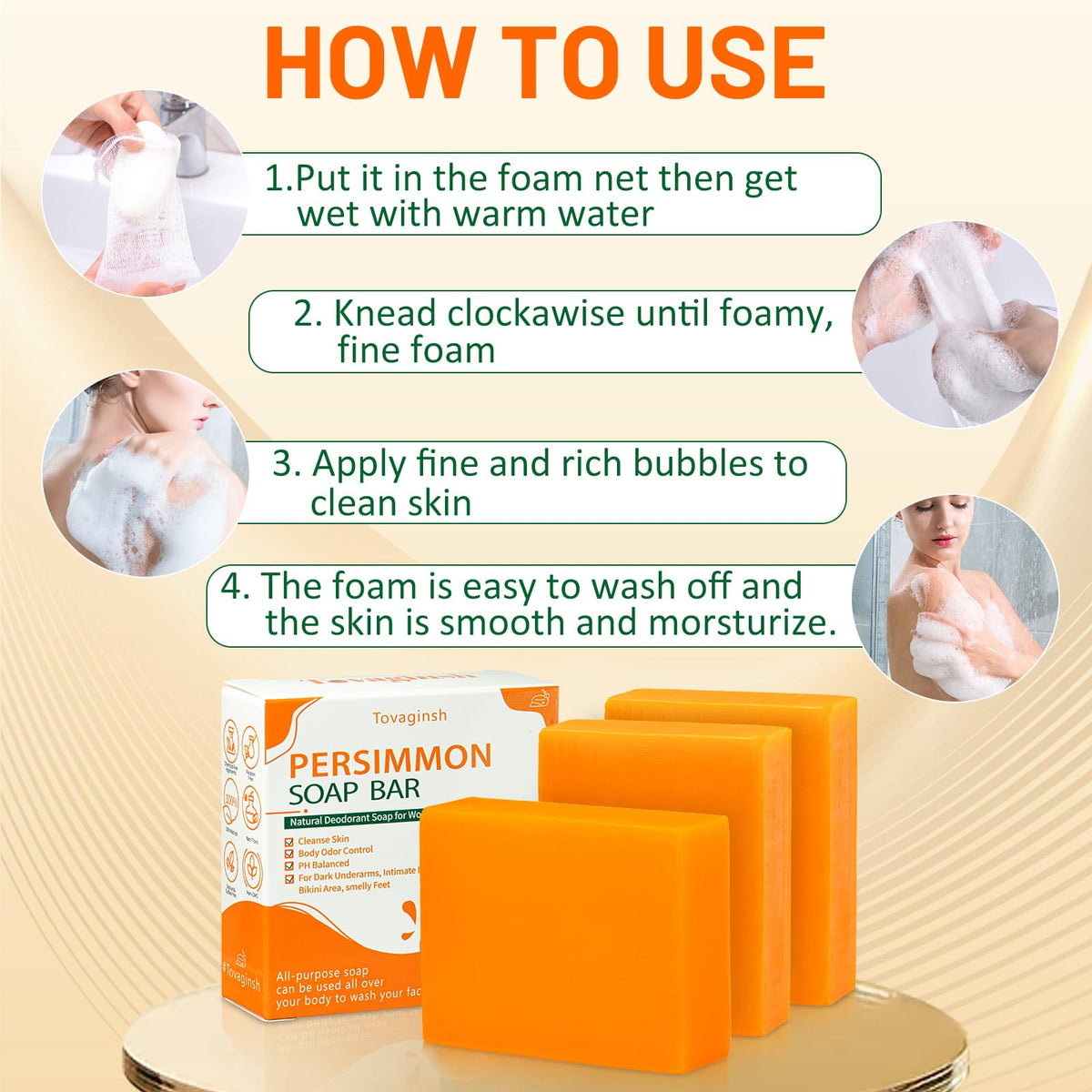 tovaginsh soap placed in shower scene suggesting daily refreshing use