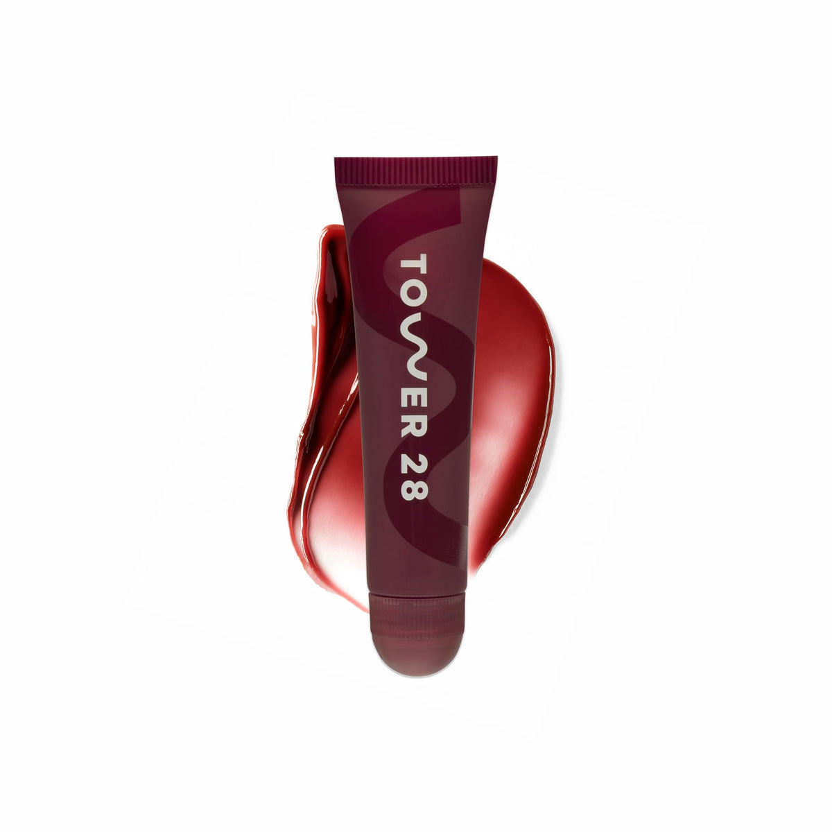 Tower 28 front view of LipSoftie Ube Vanilla showing glossy tinted balm